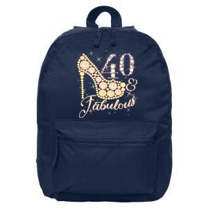 Fabulous & 40 Sparkly Heel 40th Birthday 16 in Basic Backpack