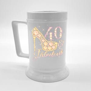 Fabulous & 40 Sparkly Heel 40th Birthday Beer Stein