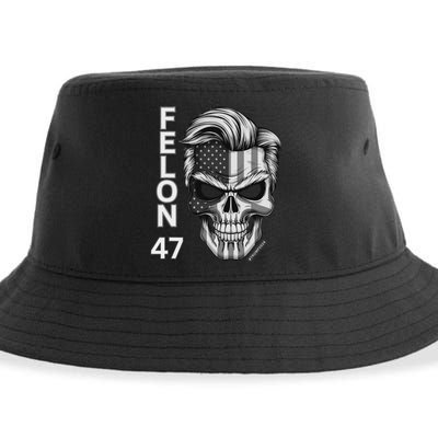 Felon 47 Trump 2024 Skull Convicted 34 Landslide Sustainable Bucket Hat