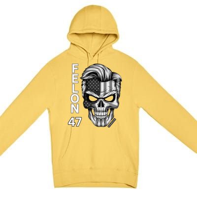 Felon 47 Trump 2024 Skull Convicted 34 Landslide Premium Pullover Hoodie