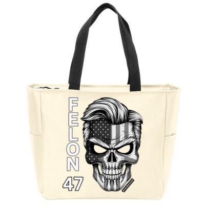 Felon 47 Trump 2024 Skull Convicted 34 Landslide Zip Tote Bag