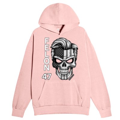 Felon 47 Trump 2024 Skull Convicted 34 Landslide Urban Pullover Hoodie