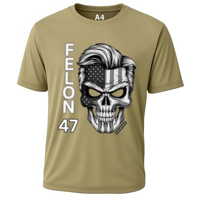 Felon 47 Trump 2024 Skull Convicted 34 Landslide Performance Shirt