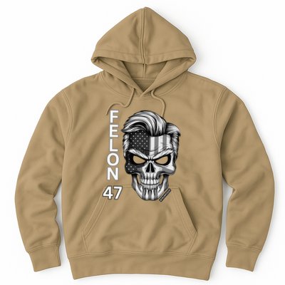 Felon 47 Trump 2024 Skull Convicted 34 Landslide Hoodie
