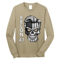 Felon 47 Trump 2024 Skull Convicted 34 Landslide Long Sleeve Shirt