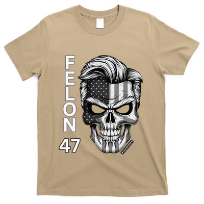 Felon 47 Trump 2024 Skull Convicted 34 Landslide T-Shirt
