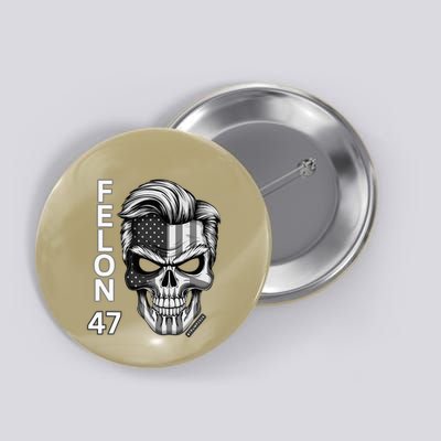 Felon 47 Trump 2024 Skull Convicted 34 Landslide Button