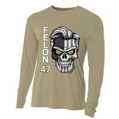 Felon 47 Trump 2024 Skull Convicted 34 Landslide Cooling Performance Long Sleeve Crew