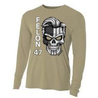 Felon 47 Trump 2024 Skull Convicted 34 Landslide Cooling Performance Long Sleeve Crew