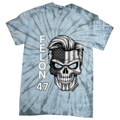 Felon 47 Trump 2024 Skull Convicted 34 Landslide Tie-Dye T-Shirt