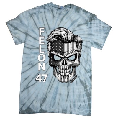 Felon 47 Trump 2024 Skull Convicted 34 Landslide Tie-Dye T-Shirt