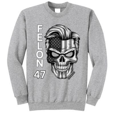 Felon 47 Trump 2024 Skull Convicted 34 Landslide Sweatshirt