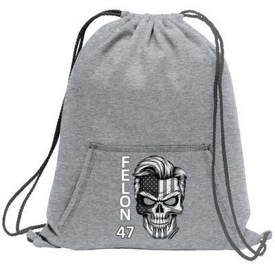 Felon 47 Trump 2024 Skull Convicted 34 Landslide Sweatshirt Cinch Pack Bag