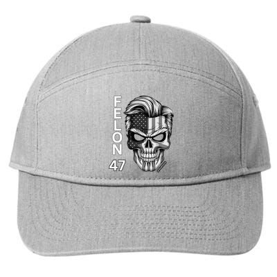 Felon 47 Trump 2024 Skull Convicted 34 Landslide 7-Panel Snapback Hat