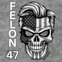Felon 47 Trump 2024 Skull Convicted 34 Landslide 7-Panel Snapback Hat