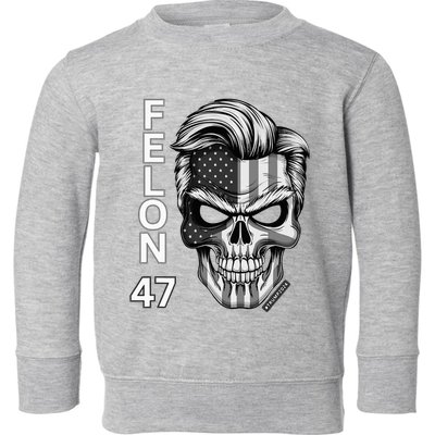 Felon 47 Trump 2024 Skull Convicted 34 Landslide Toddler Sweatshirt
