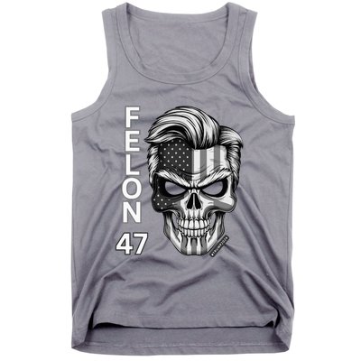 Felon 47 Trump 2024 Skull Convicted 34 Landslide Tank Top