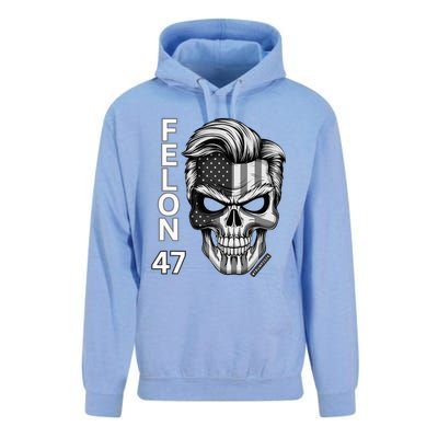 Felon 47 Trump 2024 Skull Convicted 34 Landslide Unisex Surf Hoodie