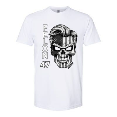 Felon 47 Trump 2024 Skull Convicted 34 Landslide Softstyle CVC T-Shirt