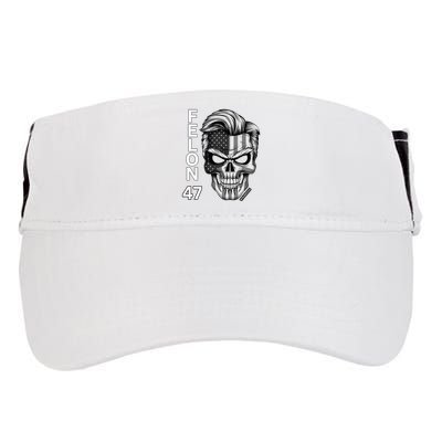 Felon 47 Trump 2024 Skull Convicted 34 Landslide Adult Drive Performance Visor