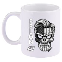 Felon 47 Trump 2024 Skull Convicted 34 Landslide 11oz C Handle Ceramic Mug