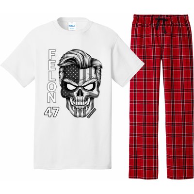 Felon 47 Trump 2024 Skull Convicted 34 Landslide Pajama Set