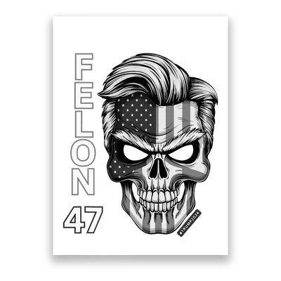 Felon 47 Trump 2024 Skull Convicted 34 Landslide Poster