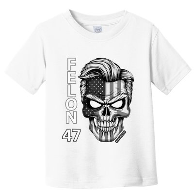 Felon 47 Trump 2024 Skull Convicted 34 Landslide Toddler T-Shirt