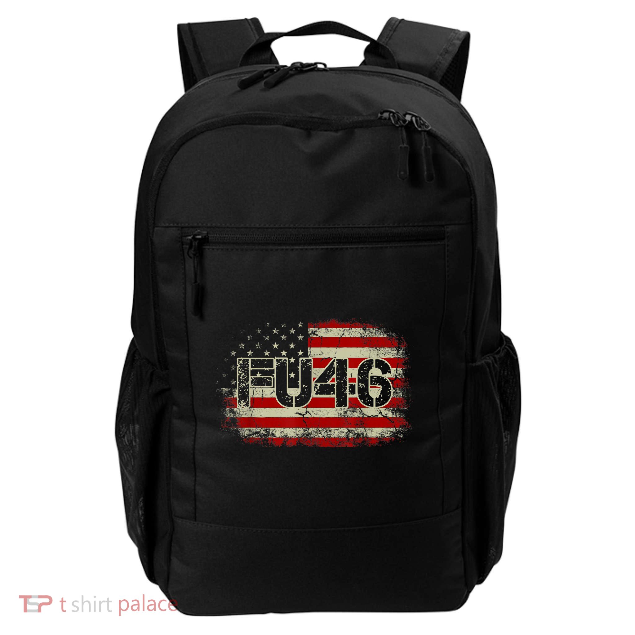 FU 46 Vintage Old American Flag Funny Biden Patriots FU46 Backpack
