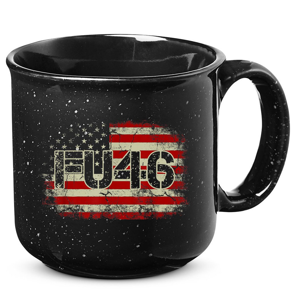 FU 46 Vintage Old American Flag Funny Biden Patriots FU46 15oz Campfire Ceramic Mug