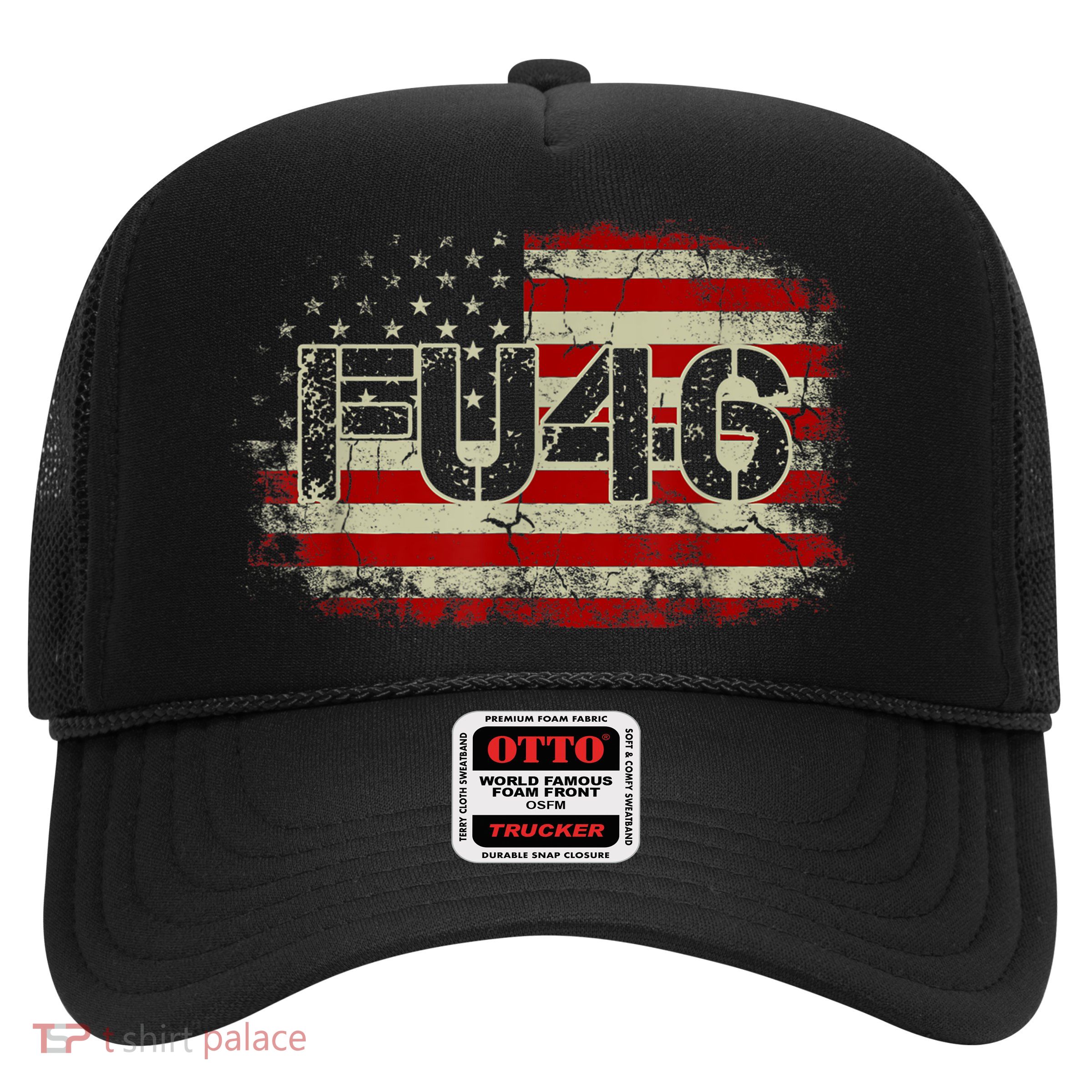 FU 46 Vintage Old American Flag Funny Biden Patriots FU46 Trucker Hat