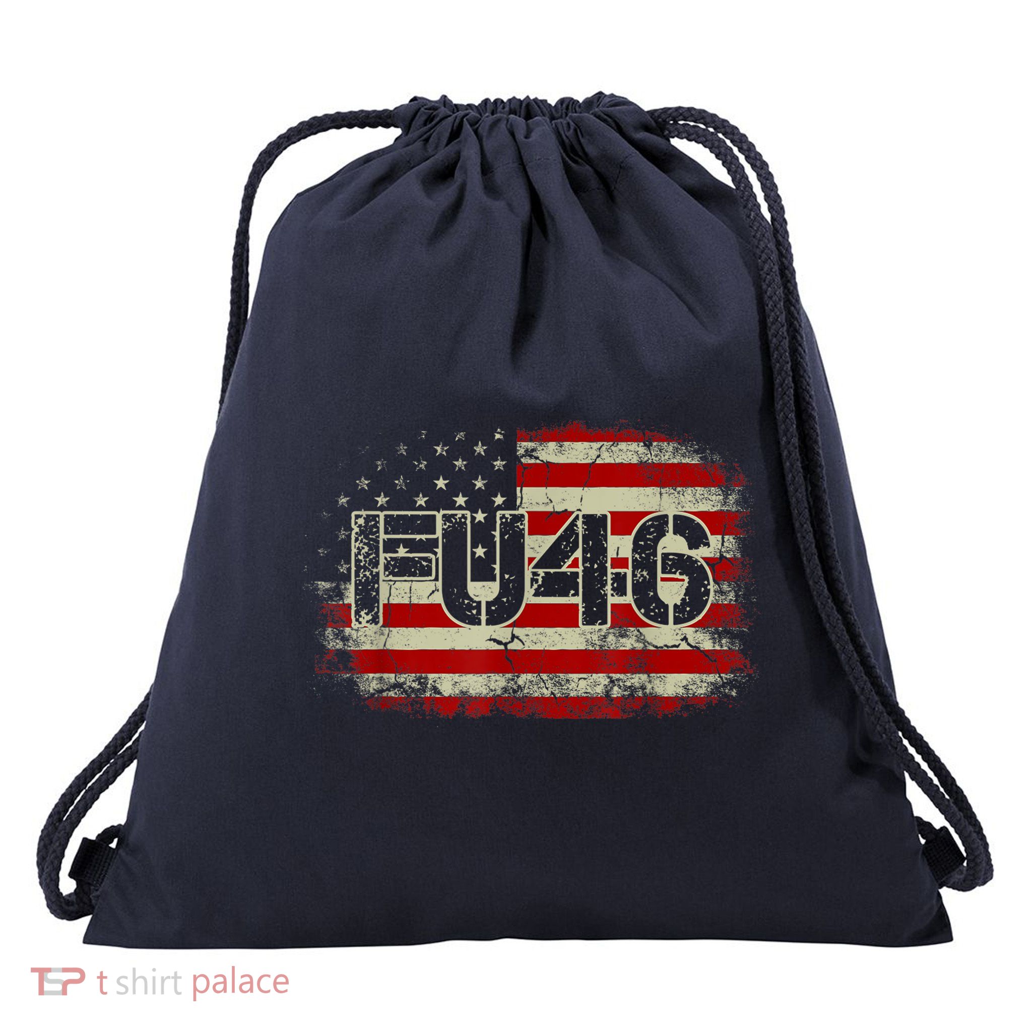 FU 46 Vintage Old American Flag Funny Biden Patriots FU46 Drawstring Bag