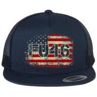 FU 46 Vintage Old American Flag Funny Biden Patriots FU46 Flatbill Hat