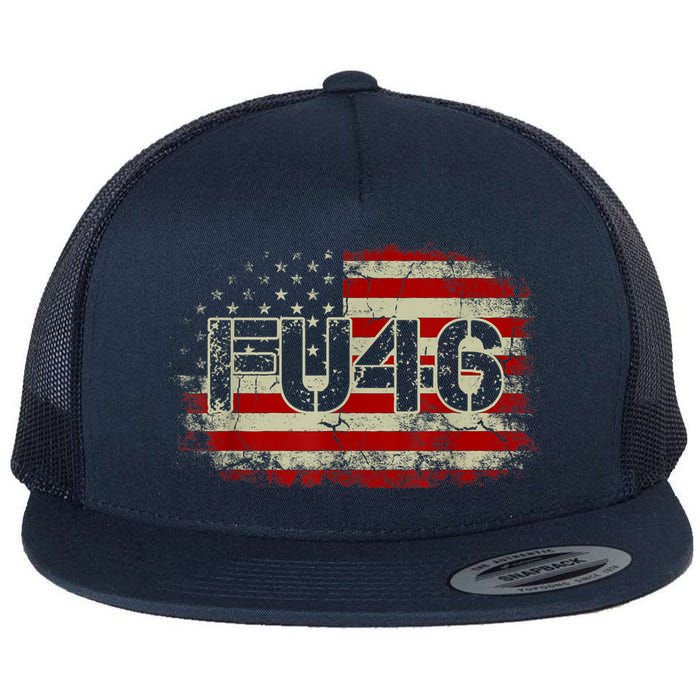 FU 46 Vintage Old American Flag Funny Biden Patriots FU46 Flatbill Hat