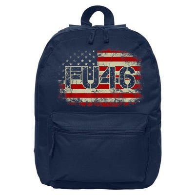 FU 46 Vintage Old American Flag Funny Biden Patriots FU46 16 in Basic Backpack