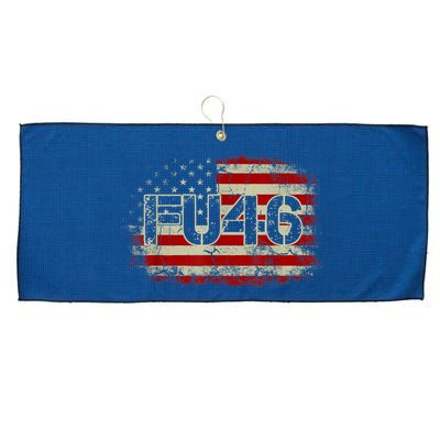 FU 46 Vintage Old American Flag Funny Biden Patriots FU46 Large Microfiber Waffle Golf Towel