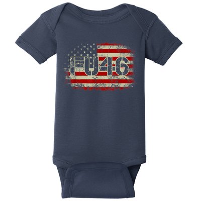 FU 46 Vintage Old American Flag Funny Biden Patriots FU46 Baby Bodysuit