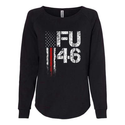 FU 46 Vintage Old American Flag Funny Biden Patriots FU46 Womens California Wash Sweatshirt