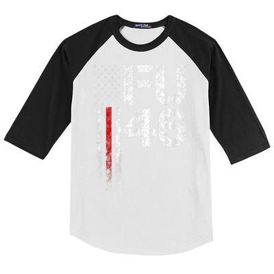 FU 46 Vintage Old American Flag Funny Biden Patriots FU46 Kids Colorblock Raglan Jersey