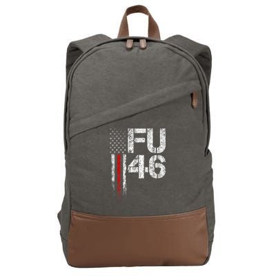 FU 46 Vintage Old American Flag Funny Biden Patriots FU46 Cotton Canvas Backpack