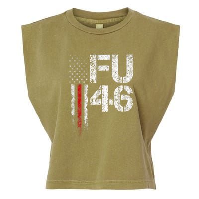 FU 46 Vintage Old American Flag Funny Biden Patriots FU46 Garment-Dyed Women's Muscle Tee