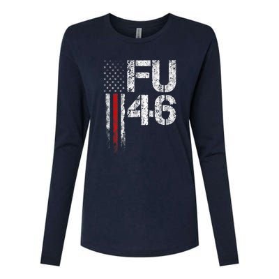 FU 46 Vintage Old American Flag Funny Biden Patriots FU46 Womens Cotton Relaxed Long Sleeve T-Shirt