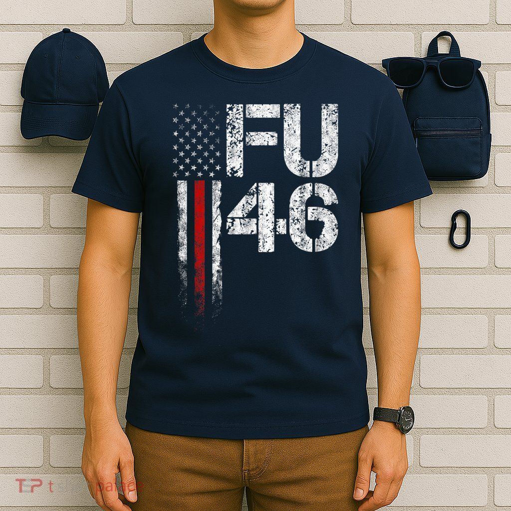 FU 46 Vintage Old American Flag Funny Biden Patriots FU46 T-Shirt