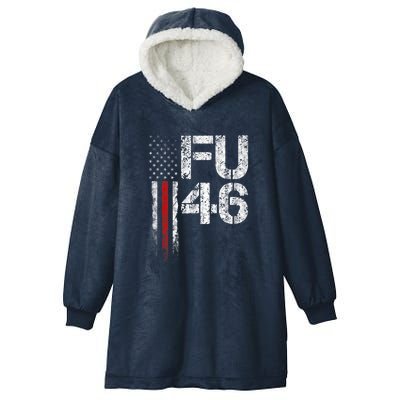 FU 46 Vintage Old American Flag Funny Biden Patriots FU46 Hooded Wearable Blanket