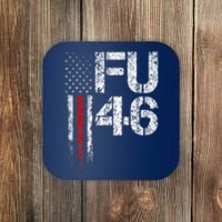 FU 46 Vintage Old American Flag Funny Biden Patriots FU46 Coaster