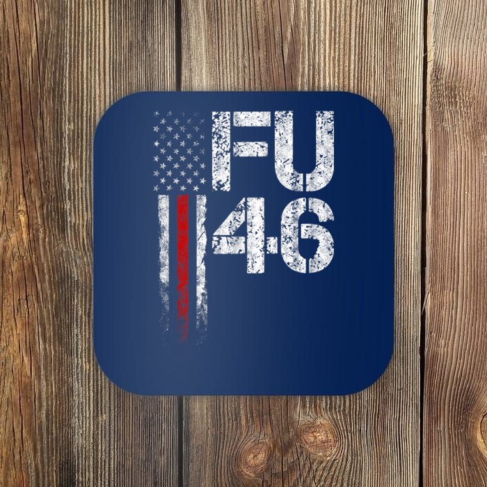 FU 46 Vintage Old American Flag Funny Biden Patriots FU46 Coaster