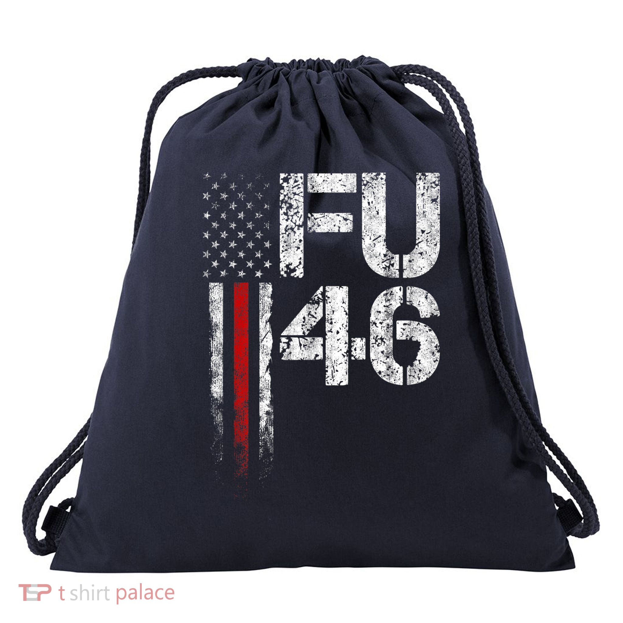 FU 46 Vintage Old American Flag Funny Biden Patriots FU46 Drawstring Bag