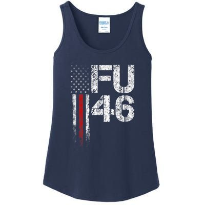 FU 46 Vintage Old American Flag Funny Biden Patriots FU46 Ladies Essential Tank