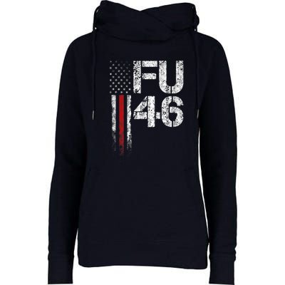 FU 46 Vintage Old American Flag Funny Biden Patriots FU46 Womens Funnel Neck Pullover Hood