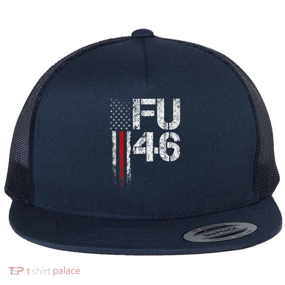 FU 46 Vintage Old American Flag Funny Biden Patriots FU46 Flatbill Hat